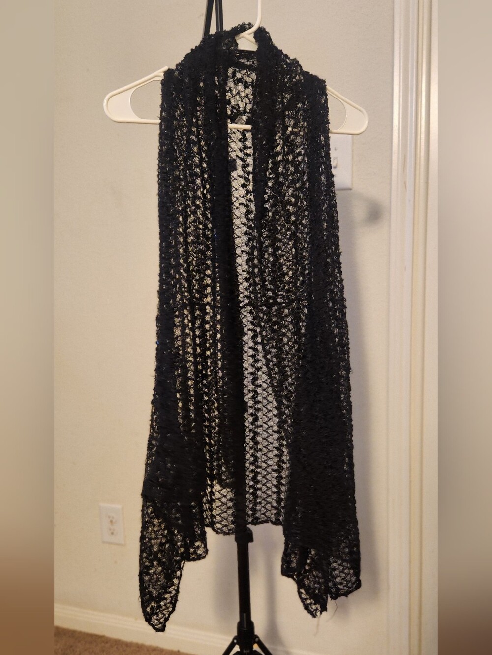 Kaktus Black Crochet Maxi Skirt